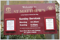 church signs Surrey Heath